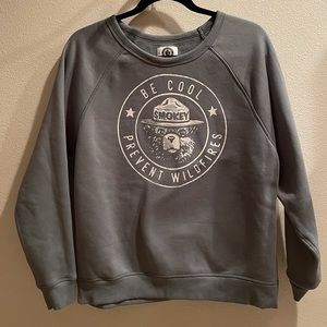 Soft, Comfy Smokey the Bear Crew, Blue, Size M